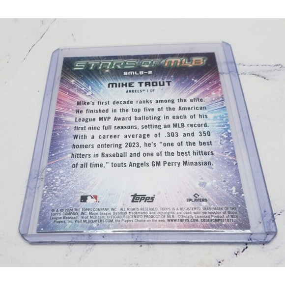 2024 Topps Series 1 Stars of MLB Mike Trout Los Angeles Angels #SMLB-2 - Picture 4 of 4